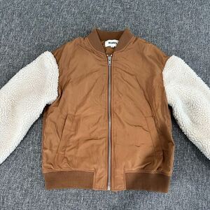 BB Dakota Tan Bomber Jacket with Cream Sleeves